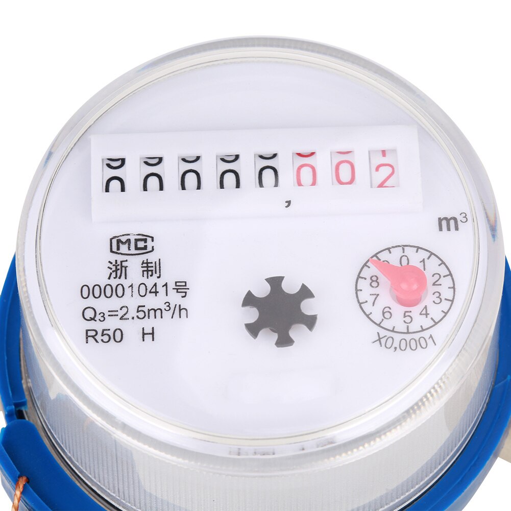Water Meter 15mm 1/2" Dry Water meter Garden Home Plastic Cold Water Meter Single Water Flow Dry Table compteur