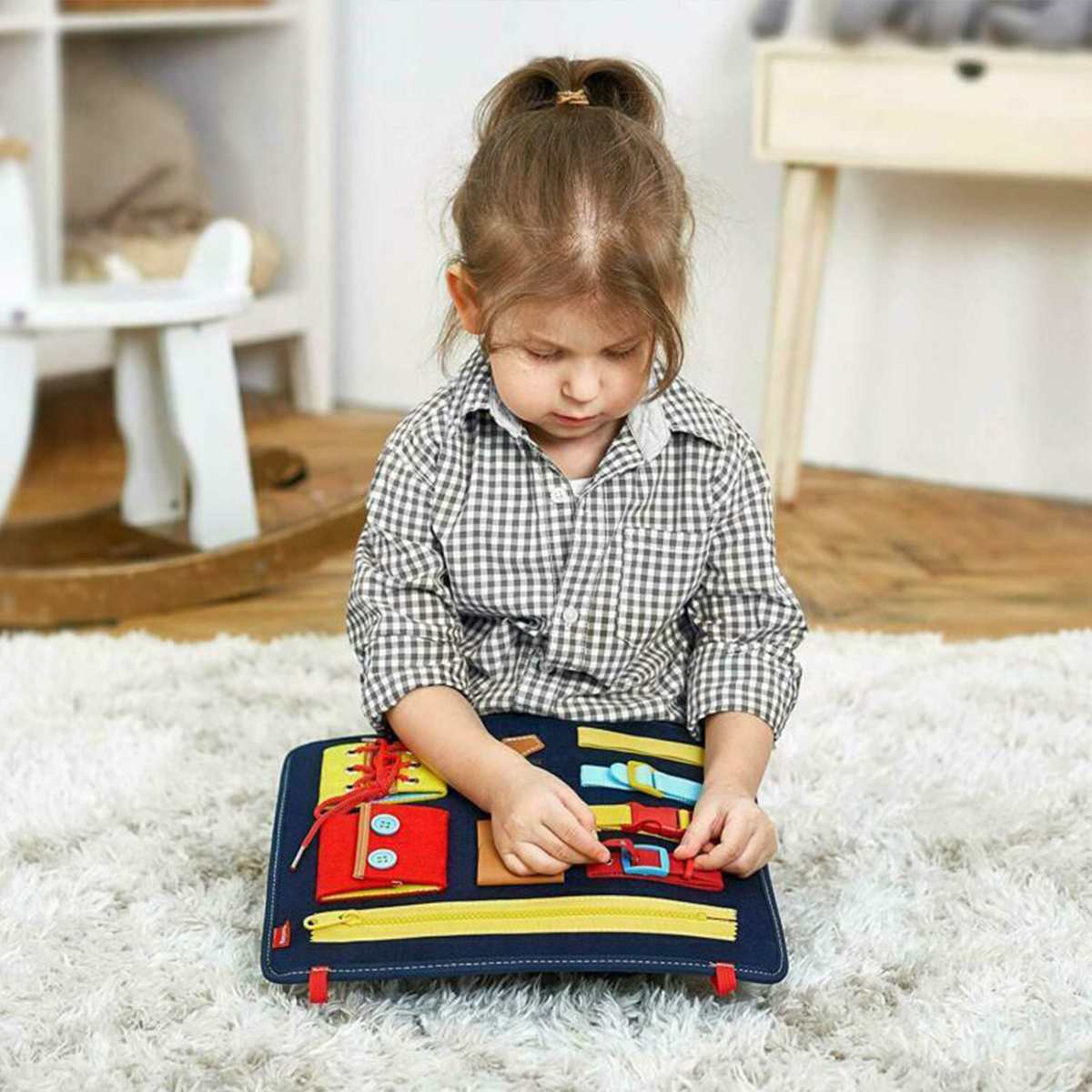 Baby speelgoed viltbord kinderen kleuterschool educatief speelgoed leren kleding dragen gesp educatief speelgoed 1-5 jaar oud