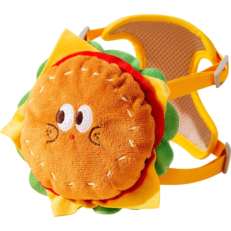 Huisdier Schattige Hamburger En Frietjes Rugzak Sleeptouw Kattenvest Hond Borstband Voor Uitlaten Hond Touw Benodigdheden Hondentas