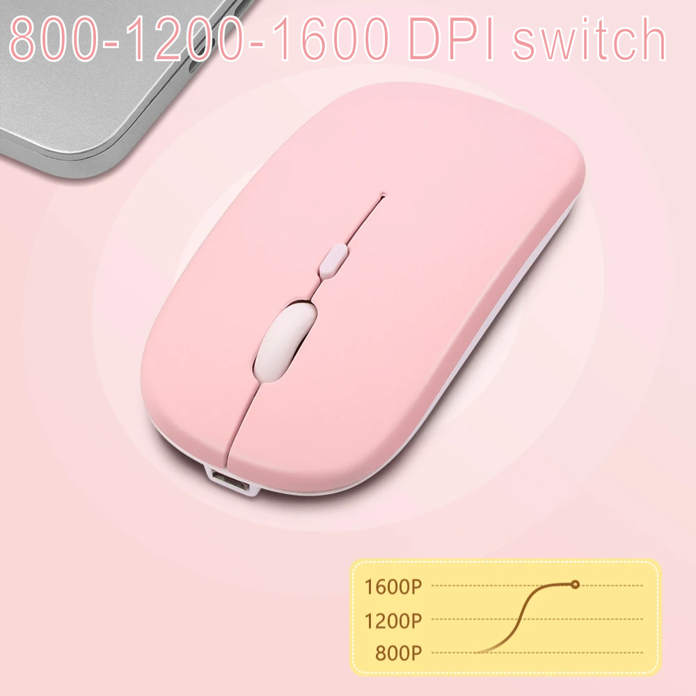 Mysz bezprzewodowa ładowalna Bluetooth podwójny tryb 5.2 cicha gra komputerowa ergonomiczny gracz 2.4 USB 3-DIP do laptopów PC
