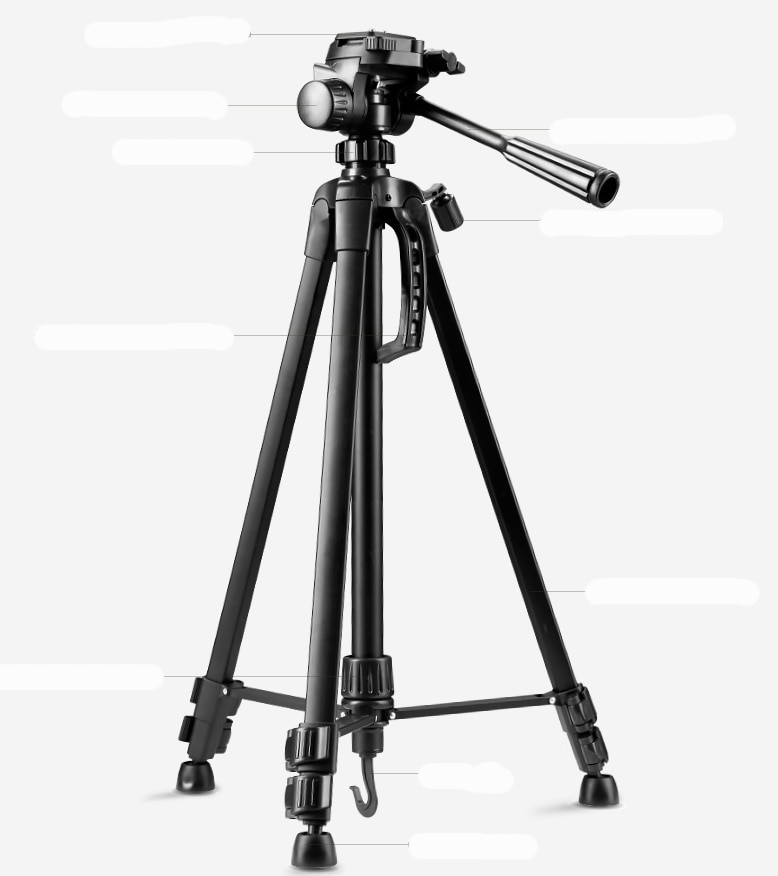 Stativ stativ for kamera videokamera wf -3520 svart stativ tripe extensor para foto with handle head