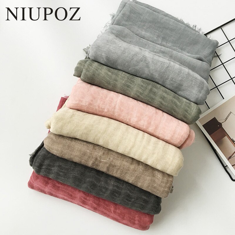 Black Red Cotton Acrylic Winter Women Scarf Men Warm Long Shawl Solid Wrinkle Scarves Ring Collar 75*180CM M255
