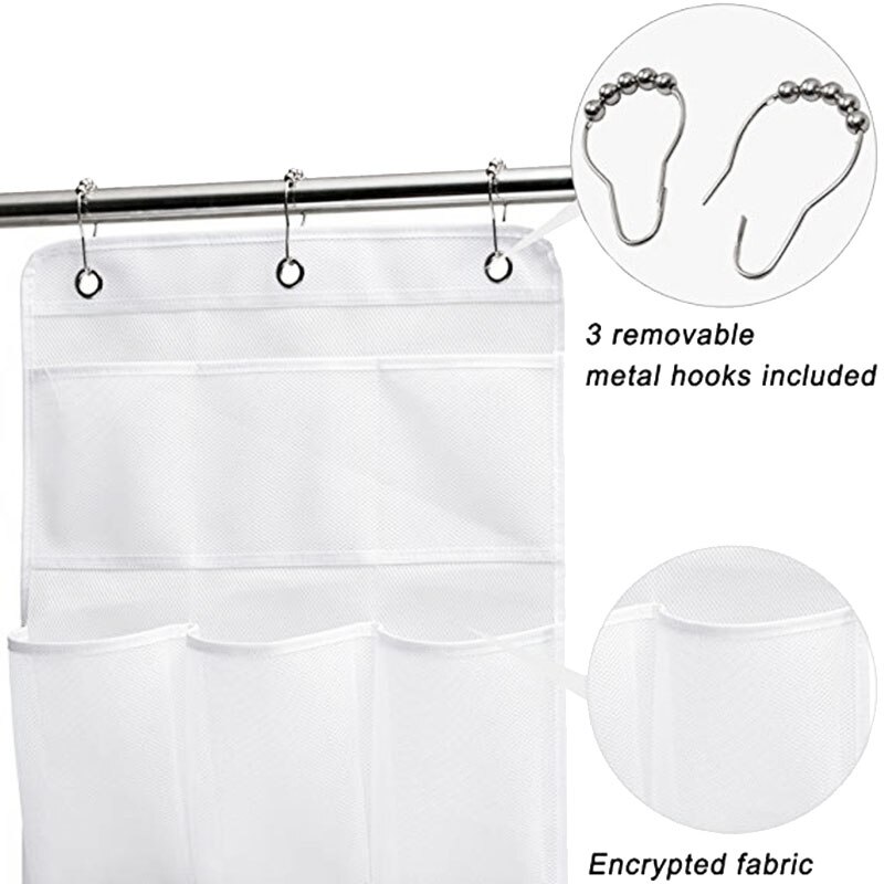 6 Pocket Multi-Layer Grid Bath Storage Bathroom Shower Hanging Mesh Organizer Caddy Tub Wall Bag