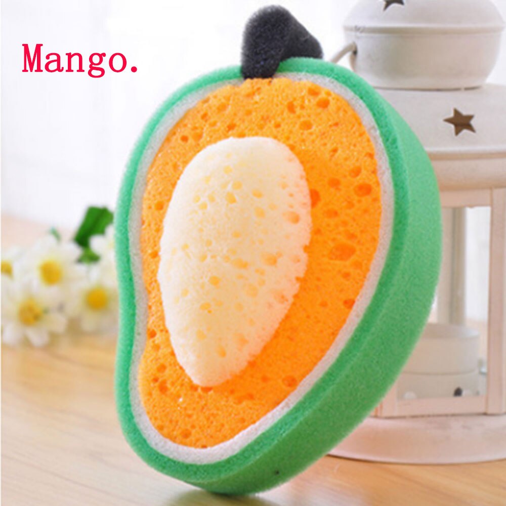 Con forma de fruta trapos de lavado plato toalla espesar almohadilla estropajo esponja paño fregado cocina práctico limpieza paños: mangguo