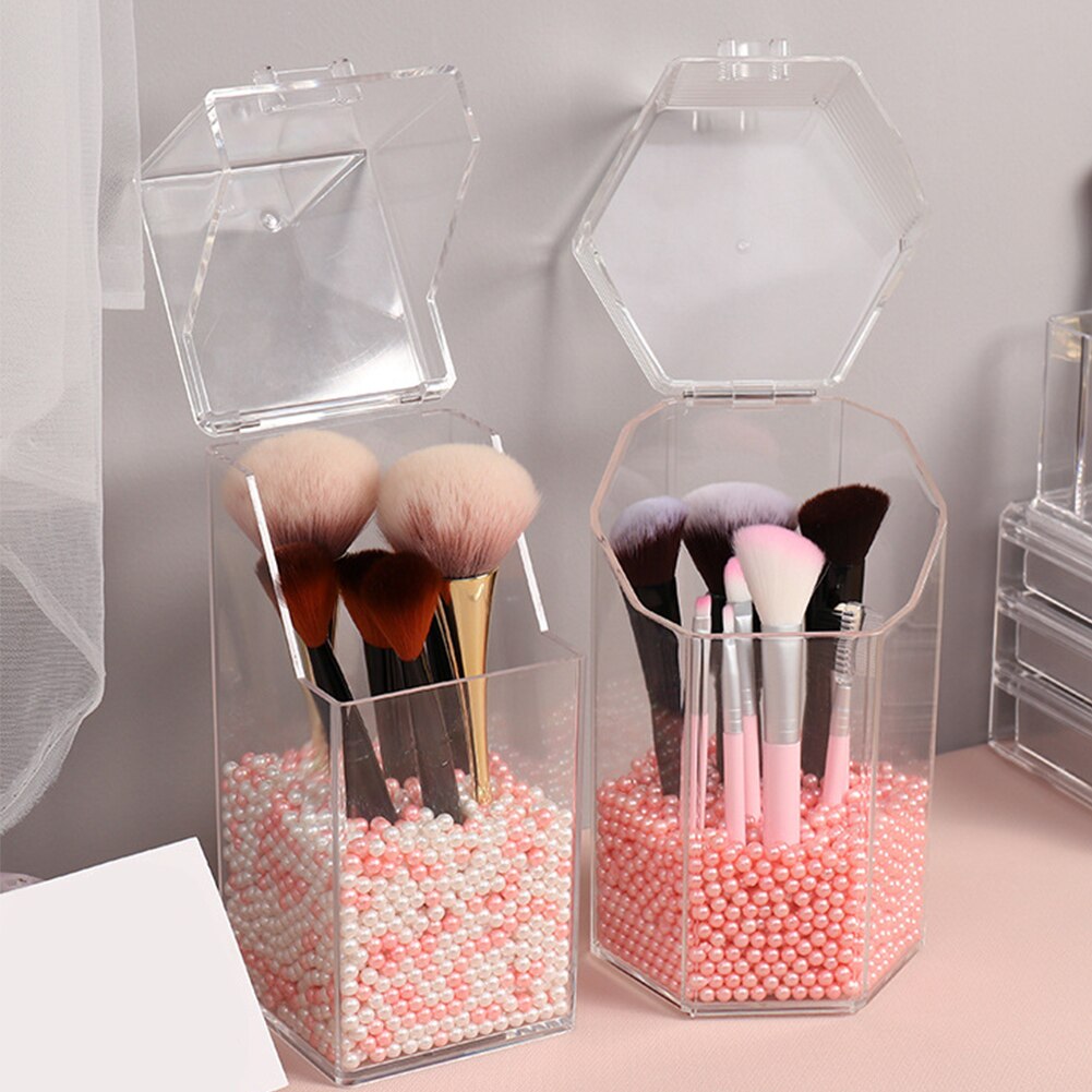 Parel Clear Acryl Cosmetische Organizer Make Borstel Container Opbergdoos Houder Lippenstift Opslag Container Potlood Duidelijke Doos