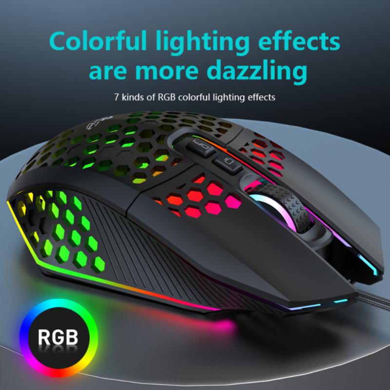 Gaming Muis X801 7 Knoppen Usb Wired Hollow Mouse 6 Speed 8000 Dpi Verstelbare Verlichting Muizen Voor Computer Voor Gamer accessoires