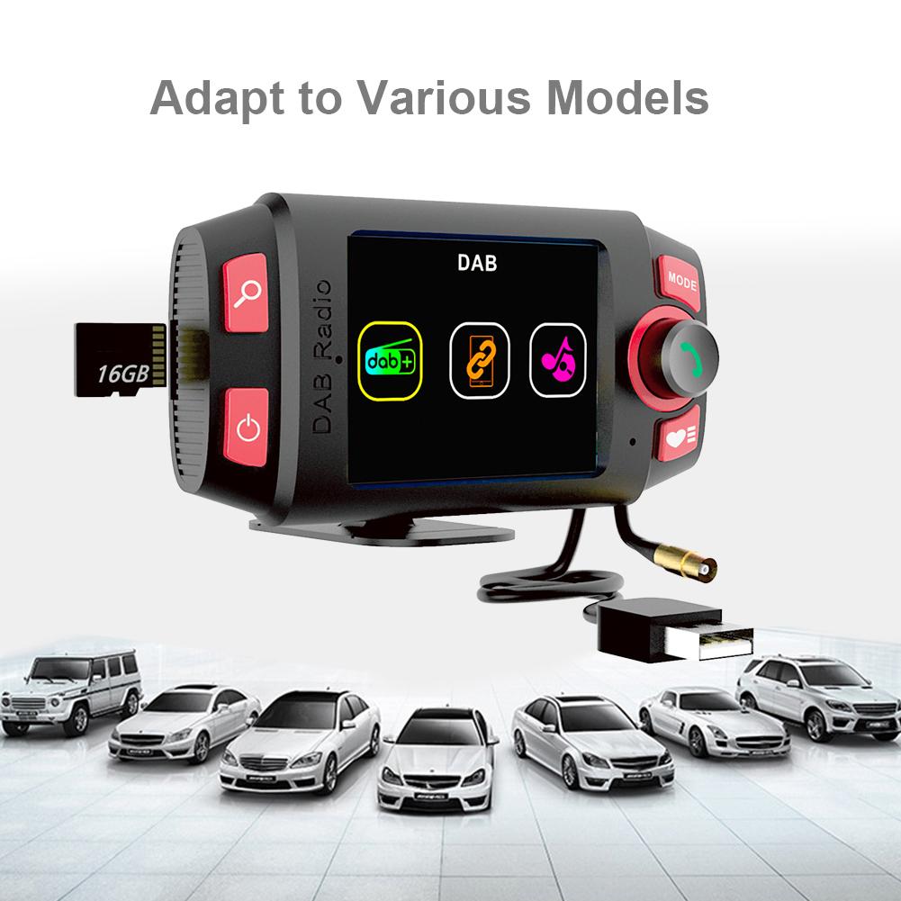 2.4inch DAB Receiver 4 Color Screen Car Music Playback Bluetooth Player TF Card Aux DAB Digital Stereo MP3 Radio FM Transmitter