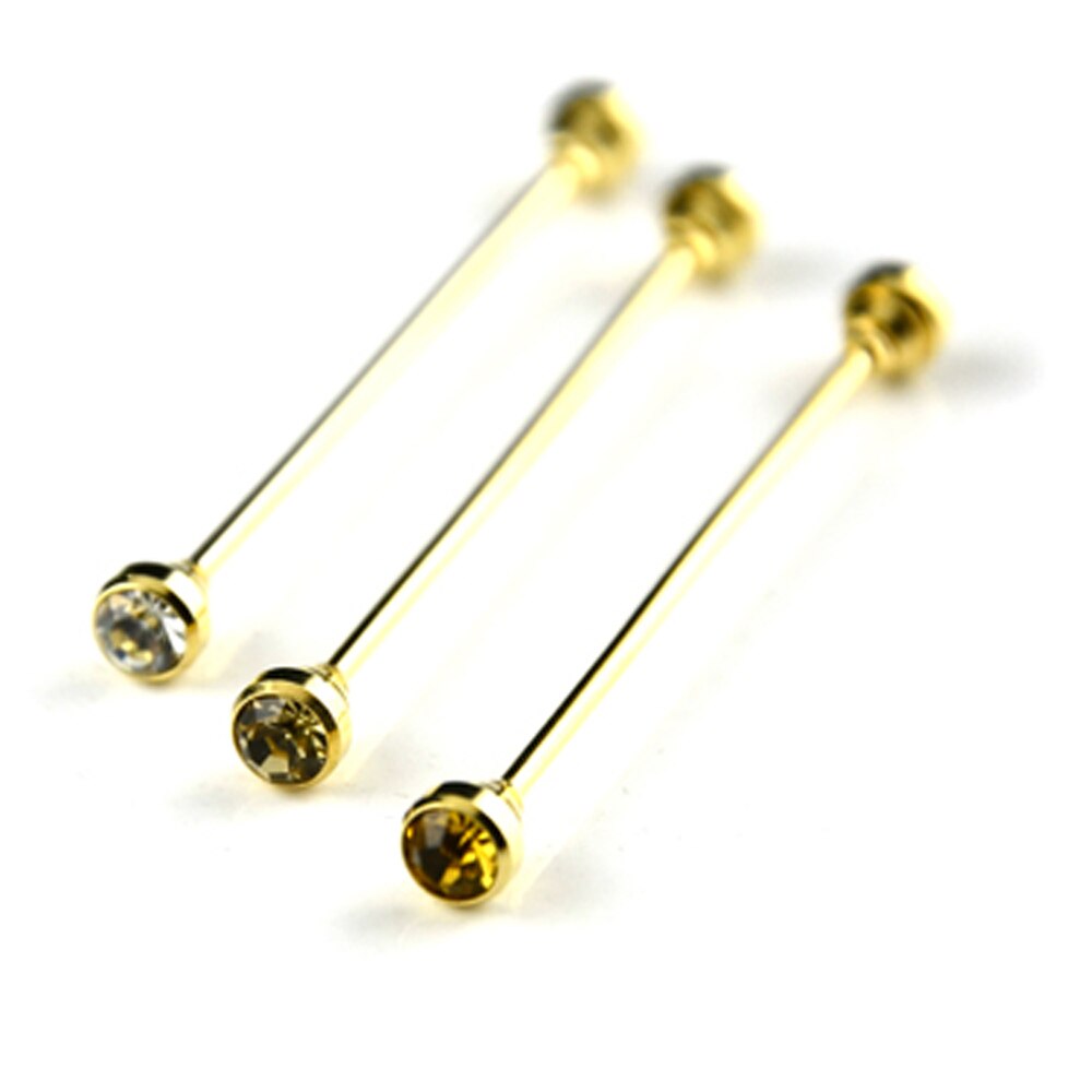 2 Packs Men Shirt Collar Pin Gold Color Necktie Tie Clip Bar Business Brooch BWTZF0005A