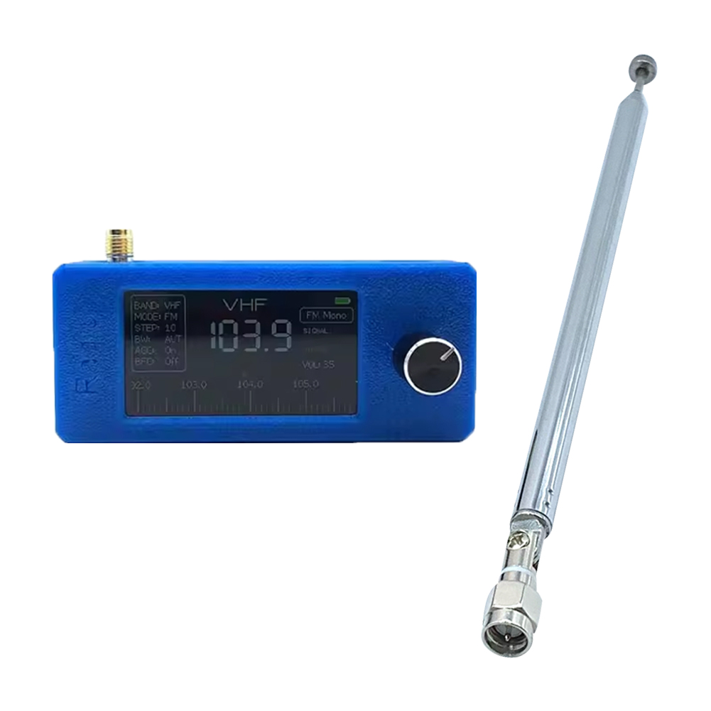 SI4732 Bærbar Radio Mottaker - 0.5-108MHz HF SW MW VHF LSB USB AM FM - Oppladbart Batteri: Rosa