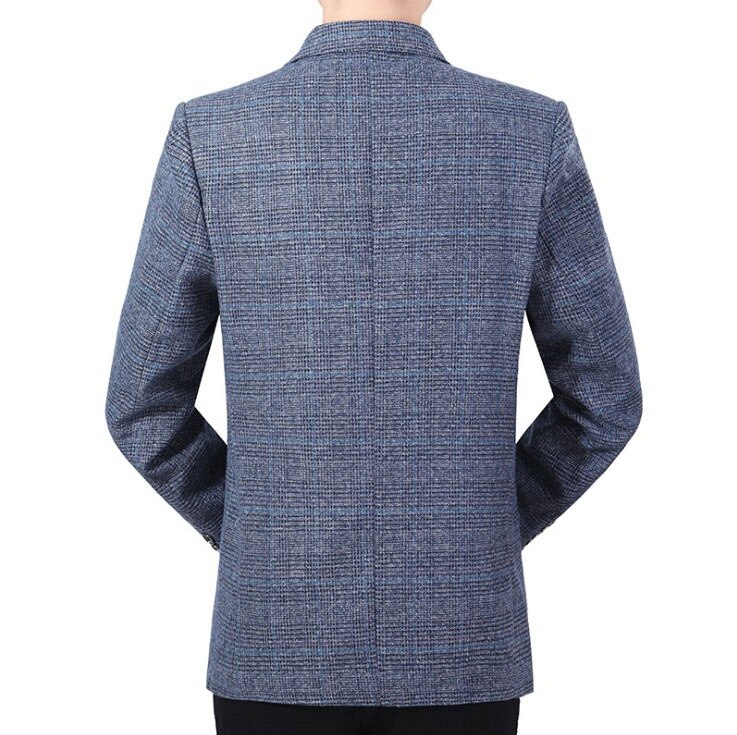 Chaquetas de traje de entramado para hombre primavera otoño ajustado traje Blazer Formal Inglaterra traje chaquetas macho Casual Blazers