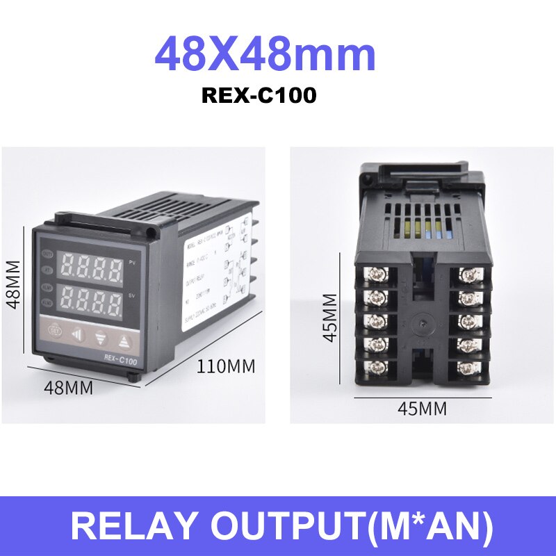 PID Digital Temperature Controller REX-C100 C400 C700 C900 Thermostat SSR Relay Output: REX-C100MAN