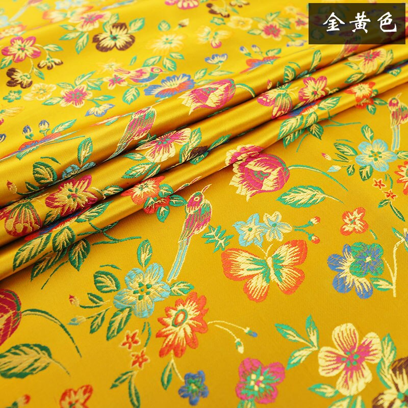 Brocado de tela satinada, jacquard, patrón de flores, material de ropa para costura de cheongsam y kimono: 3