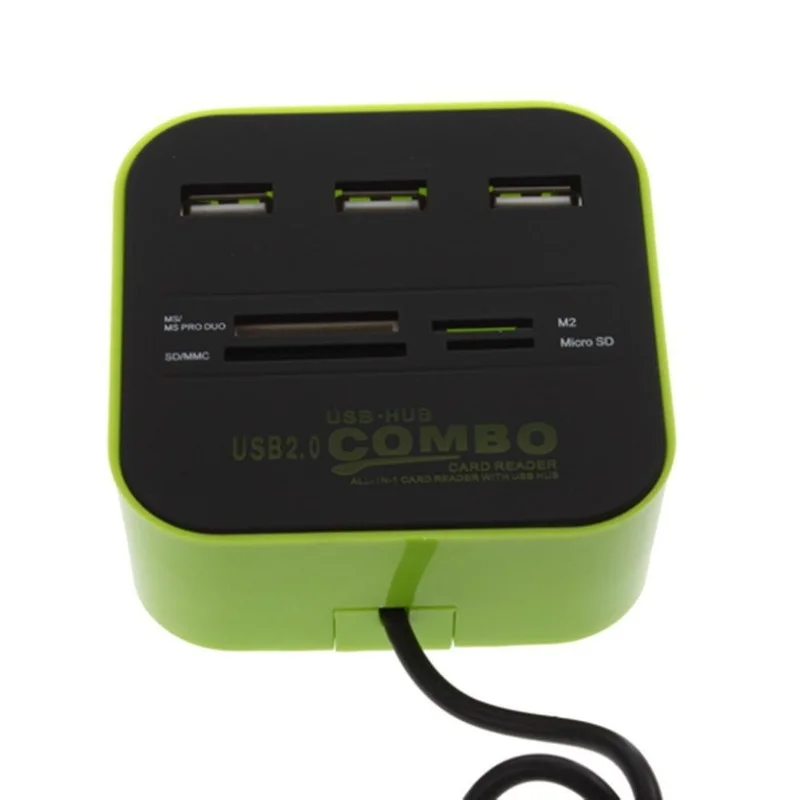 High Speed USB 2.0 Hub 3 Ports with Card Reader Mini Hub USB Combo All In One USB Hubs Splitter Adapter for PC Laptop Computer