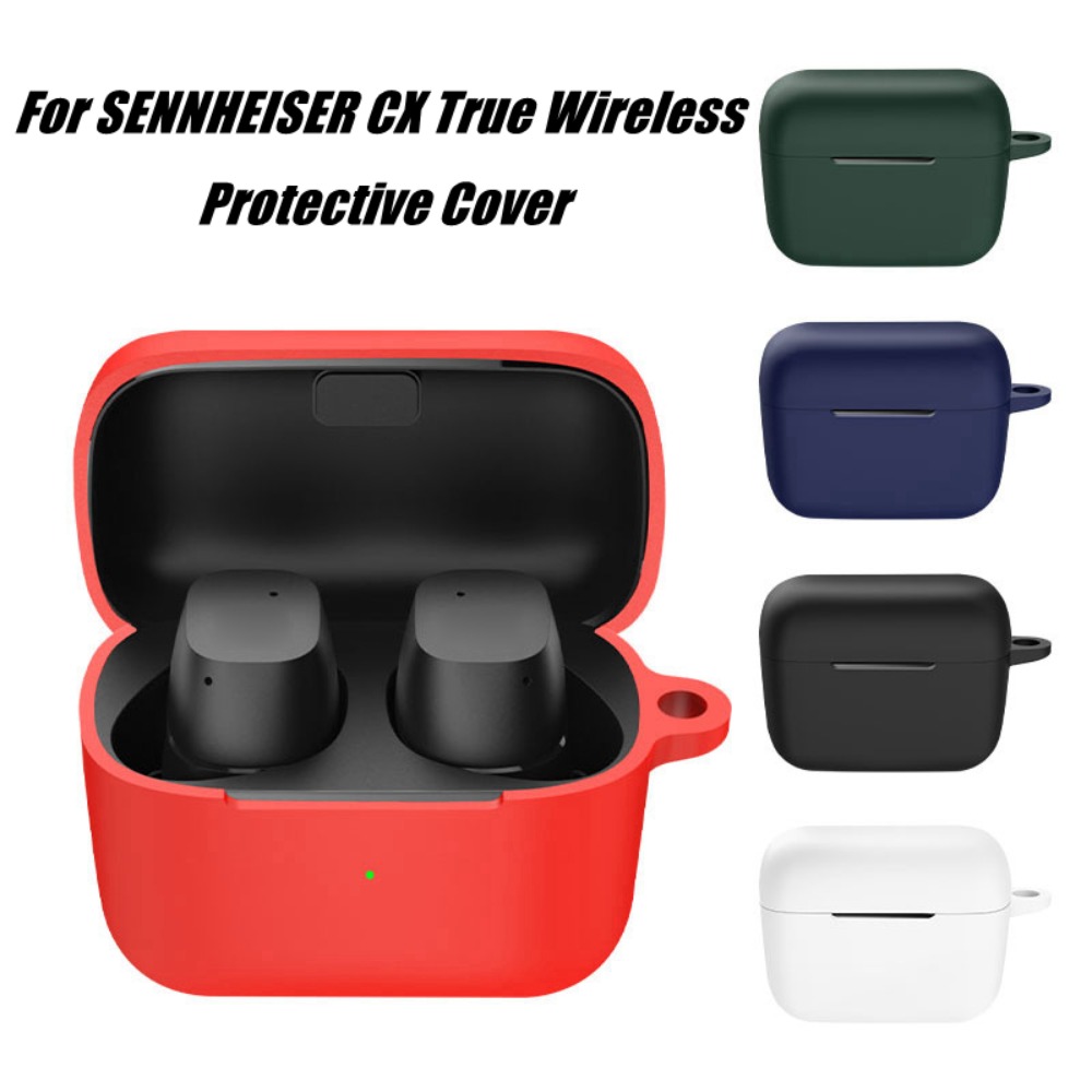 Funda de silicona con gancho para auriculares, funda protectora anticaída, a prueba de polvo y golpes, para SENNHEISER CX True Wireless