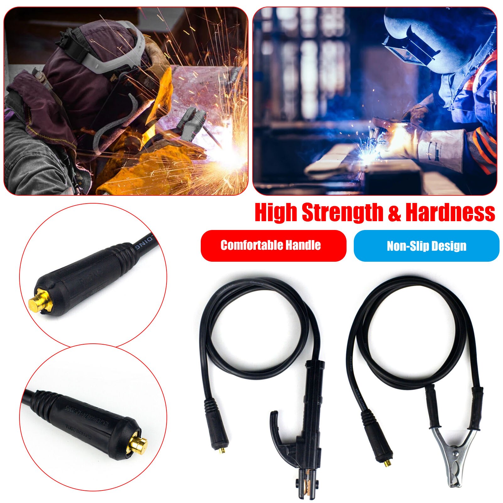 KKMOON Arc Welding Ground Clamp Set 1.5m Length 300A Welders Earth Clip Kit for ARC ZX7 MMA Welding Machine