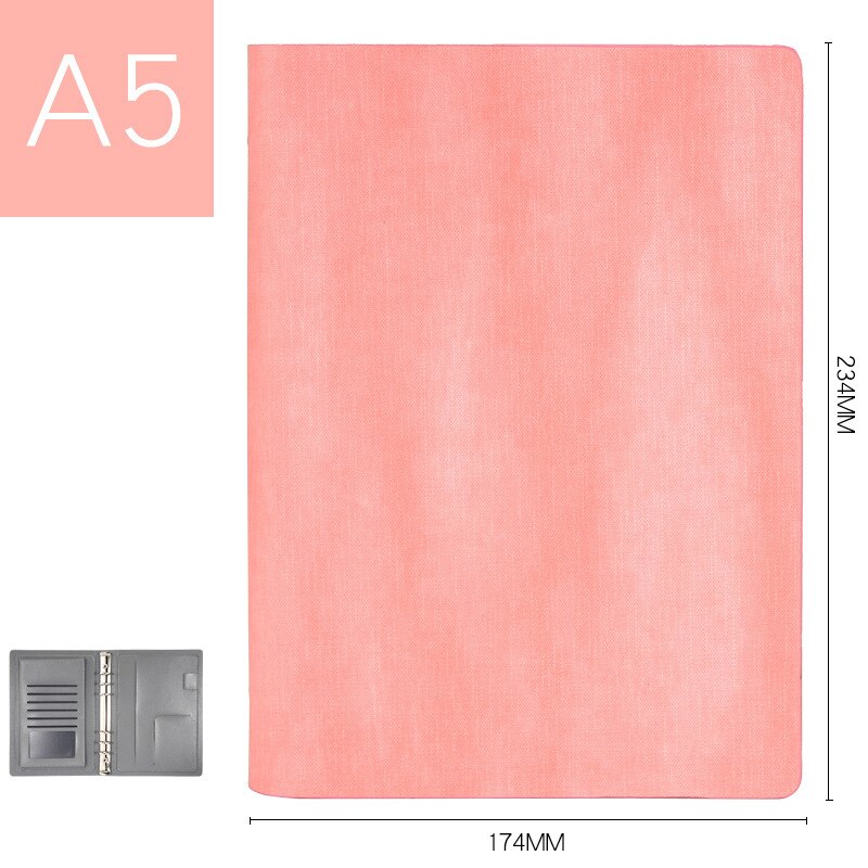 A5 Padfolio Clipboard Folder Card Holder Business Leather Organizer School Office Organizer 6 Ring Binder Manager Writing Pads