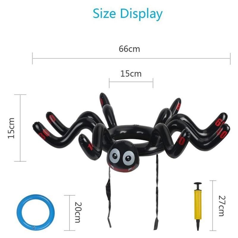 Anelli di lancio del ragno gonfiabile creativo gioco del giocattolo del ragno di Halloween festa di natale lancio giocattolo gonfiabile per bambini Ri L3K5