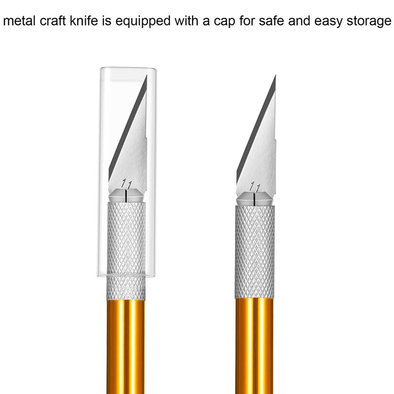Cuchillo para manualidades de 4 piezas, Kit de cuchillas de acero inoxidable para cortar, tallar, álbum de recortes, creación de arte, 40 piezas