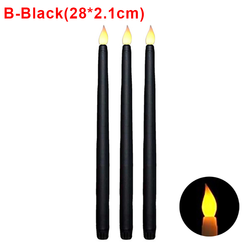 3/1 pièces LED bougies sans flamme alimenté par batterie lampes chauffe-plat électroniques pour la maison mariage fête d'anniversaire décoration éclairage: green / GRIS FONCÉ
