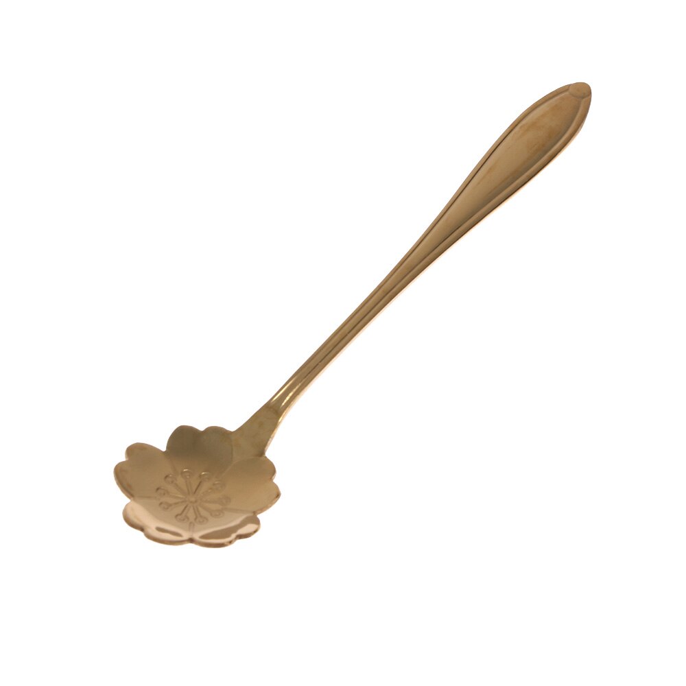 12.5cm Coffee Spoon Stainless Steel Cute Flower Spoon Teaspoon Dessert Snack Scoop Ice Cream Mini Spoons Tableware