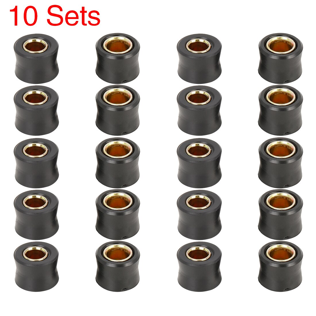 Motoforti 10mm 12mm 13mm motocicleta Scooter amortiguador trasero buje anillo de goma casquillo amortiguador de rueda 2/4/5/6/10 Uds: YELLOW