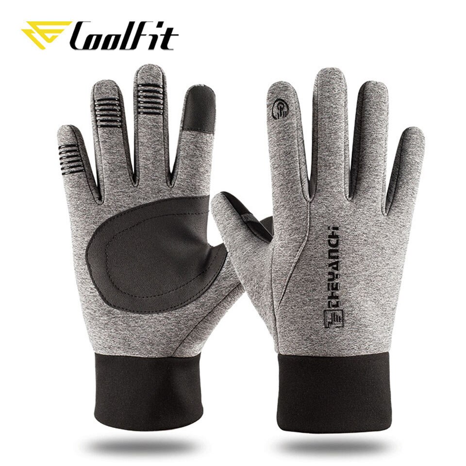 Coolfit winter fiets handschoenen fiets warm touchscreen handschoenen met lange vingers waterdicht outdoor fietsen skiën motorrijden: Hennep as / Ik