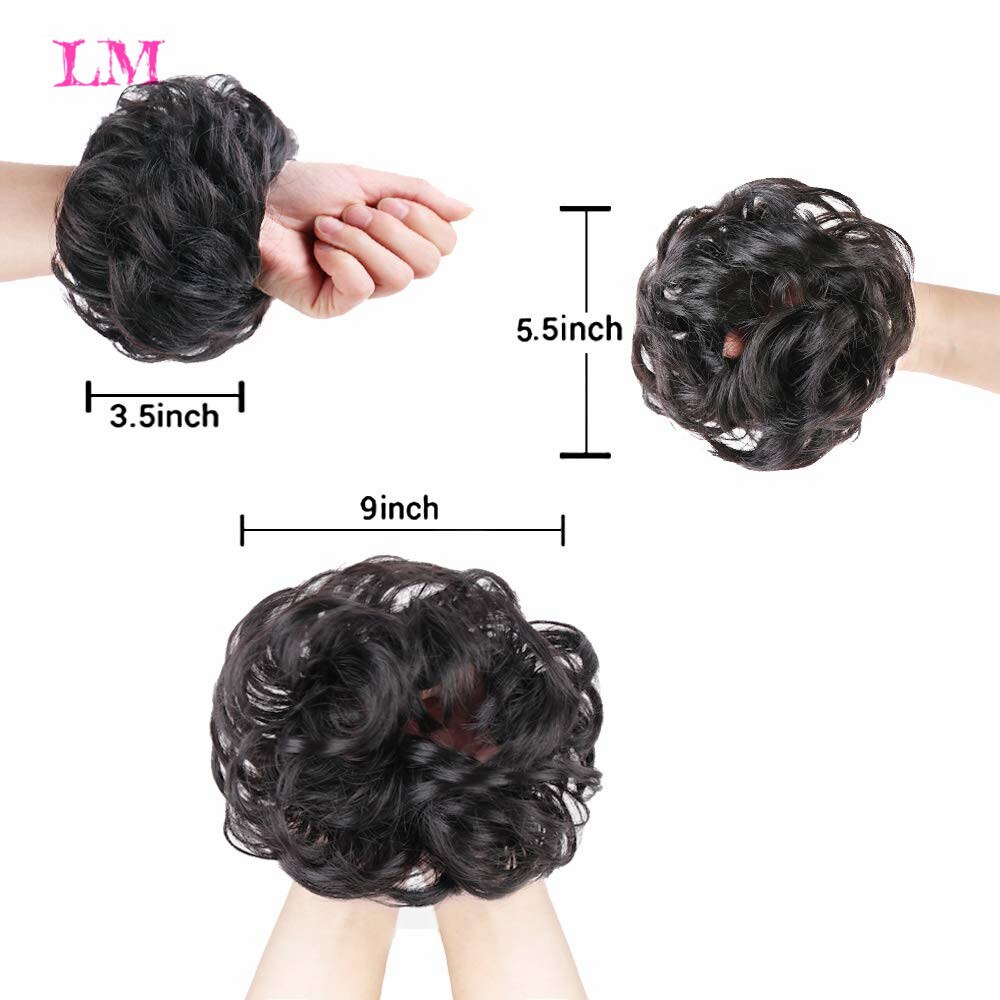 LiangMo Synthetic Hair Bun Extensions Messy Hair Scrunchies Hair Chignon Pieces for Women Hair Donut Updo Ponytail