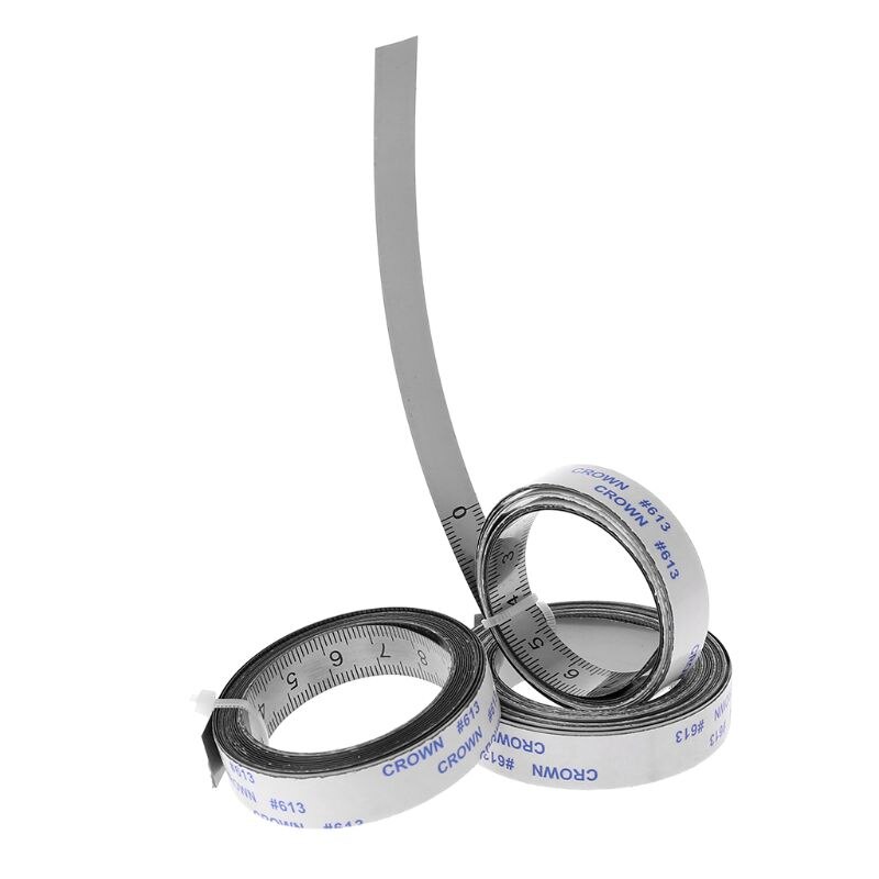 Stainless Steel Miter Track Tape Measure Self Adhesive Metric Scale Ruler 1M-3M For T-track Router Table Saw Woodworking Tool