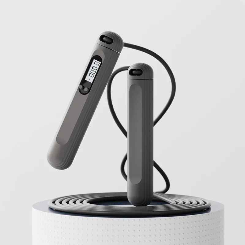 Corda de pular fitness, equipamento de exercício doméstico, corda de pular ponderada, repetições de contagem para crianças e adultos, sem necessidade: Branco