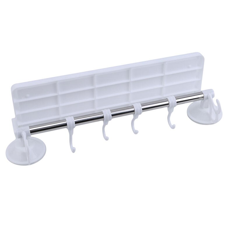 Colgador multifuncional , doble ventosa, toallero, estante colgante, estantes, ganchos, gancho de bloqueo tipo ventosa para Baño: white