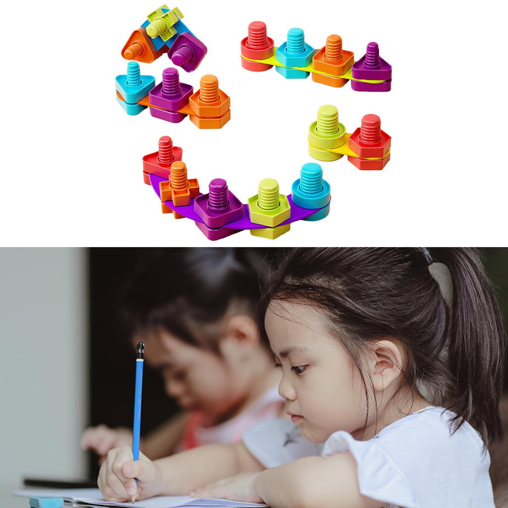 Giocattolo multicolore dado a vite gioco di abbinamento giocattoli per l&#39;apprendimento supporti didattici per ragazze bambini