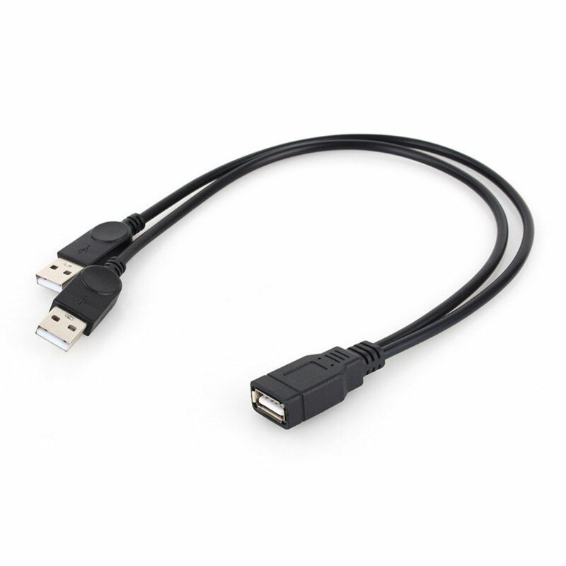 USB Adapter Cable 1 Female to 2 Male Y-Splitter Data Sync Charging Extension Cable Cord USB 2.0 Converter for PC