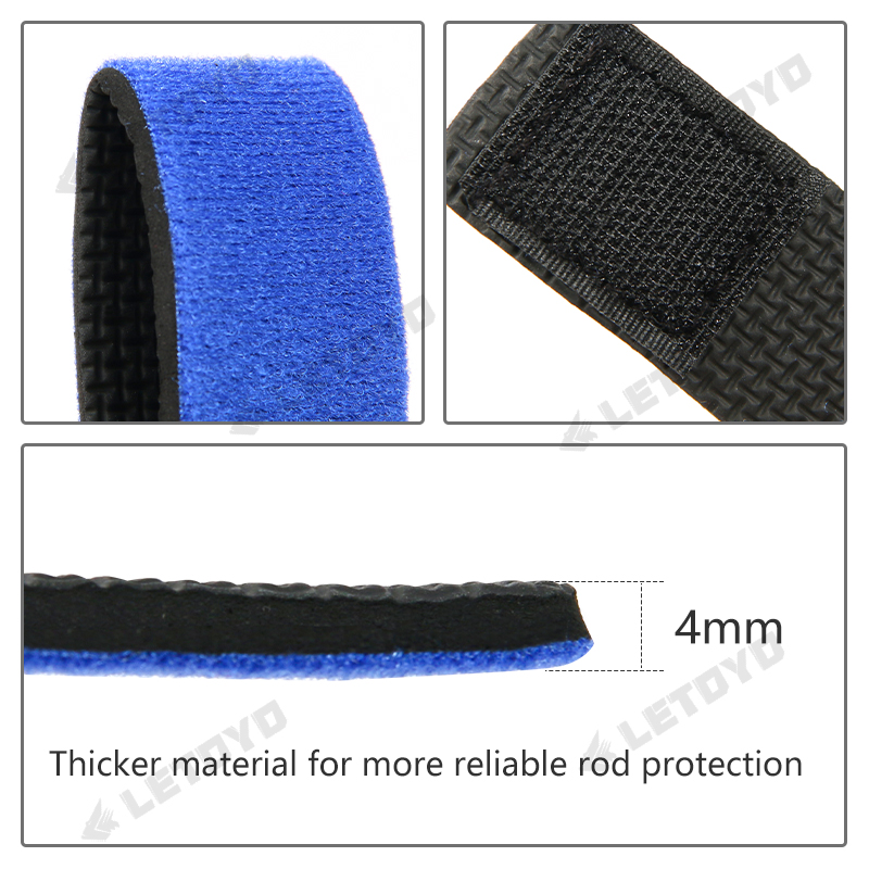 LETOYO 2 4 6 pièces épaissir ferme canne à pêche support ceinture sangle avec bouchons coulée filature canne porte-cravate accessoires de pêche outils