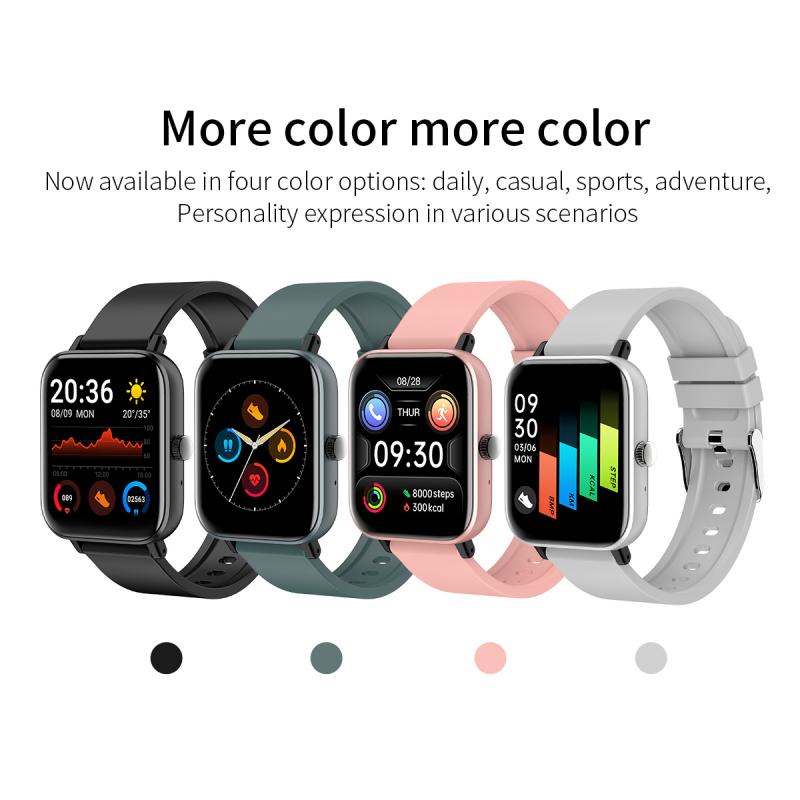 P8 Smartwatch - 1.54" Square Screen - Heart Rate, Blood Pressure, Sleep Monitor - Android Compatible