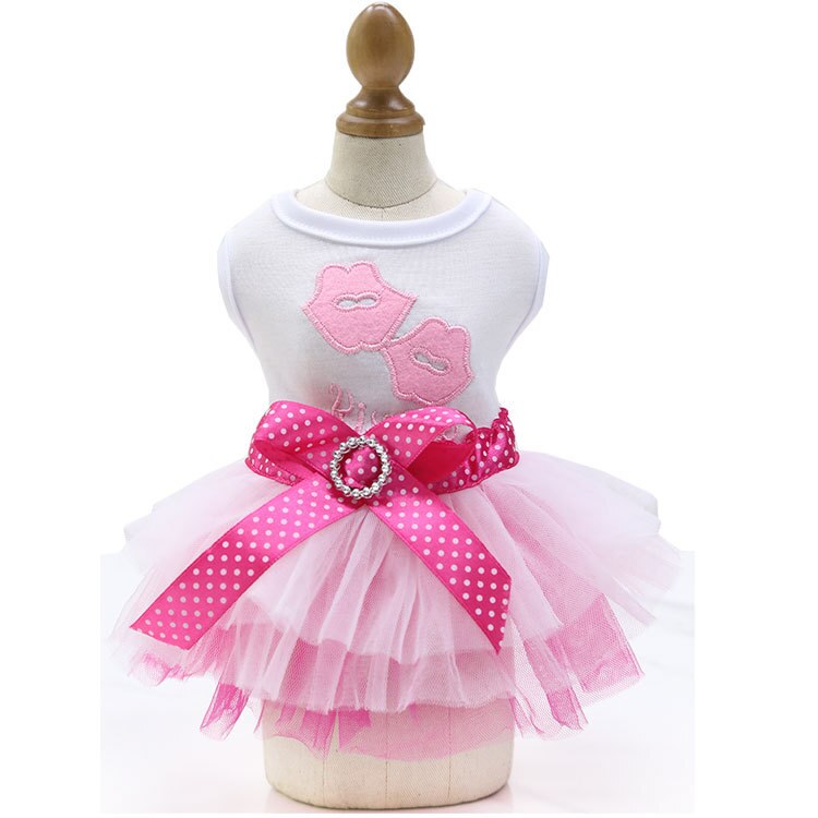 Dog Clothes Dresses for Small Dogs Dress Sweety Princess Dress For All Seasons Puppy Lace Princess Apparel Small Little Dog: Pink / M