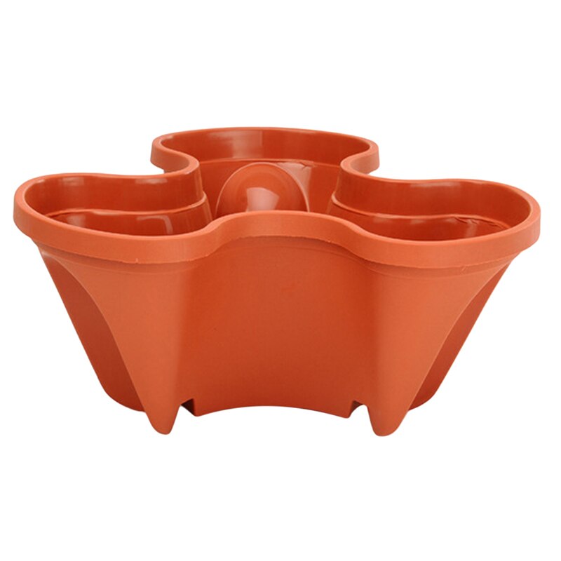 Plastic Stackable Vertical Flower Plant Pot Seedling Holder Garden Planter Decor Suitable For Growing ,Herbs Flowers, Strawberry: Brick Red
