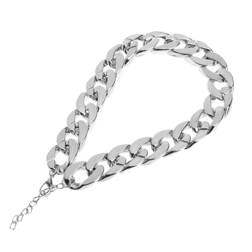 Kubansk länk tjock bit kedja halsband hund säkerhet krage husdjur smycken  qp2: Silver-ccb -36cm