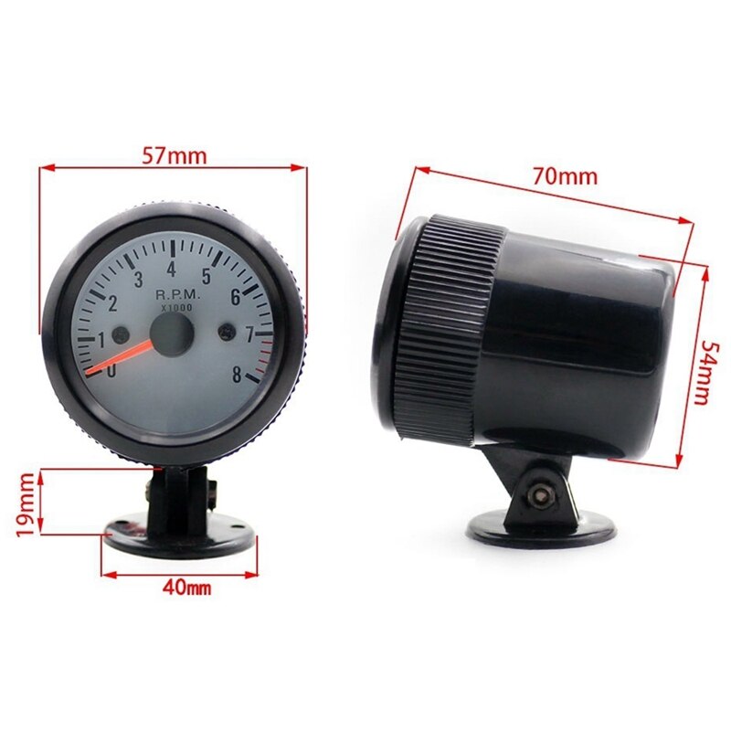 Universal 2 inch 52mm 12V Blue LED 0-8000RPM Car Tachometer Tach Gauge Meter with Bracket