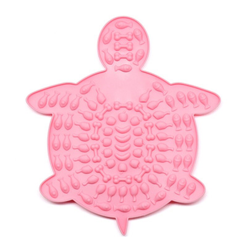 Silicone Dog Licking Sucker Pad mat Cat Lick Placemat Bath Buddy Slow Food Sucker Pad Pet Supplies Automatic Feeder: Pink