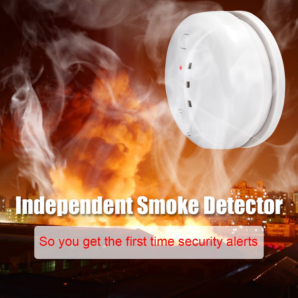 Independent Smoke Detector Standalone Photoelectric Smoke Alarm High Sensitive Alarm System Fire Protection Sensor