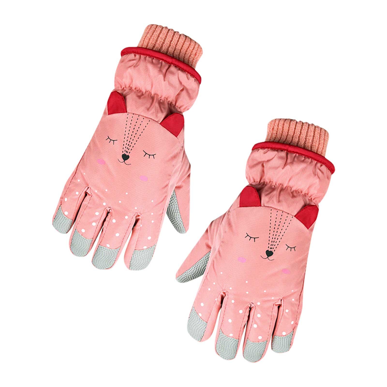 heißesten Junge Mädchen Winter Handschuhe für Kinder Jungen Mädchen Schnee Winddicht Handschuhe Outdoor Sport Skifahren: Pink
