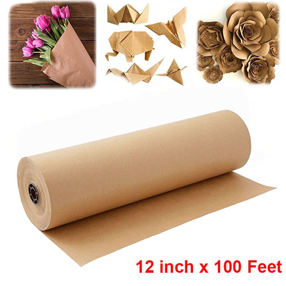 Papel Kraft marrón de 30 M para paquete para de fiestas, materiales de arte y artesanía, de envolver de estilo Retro