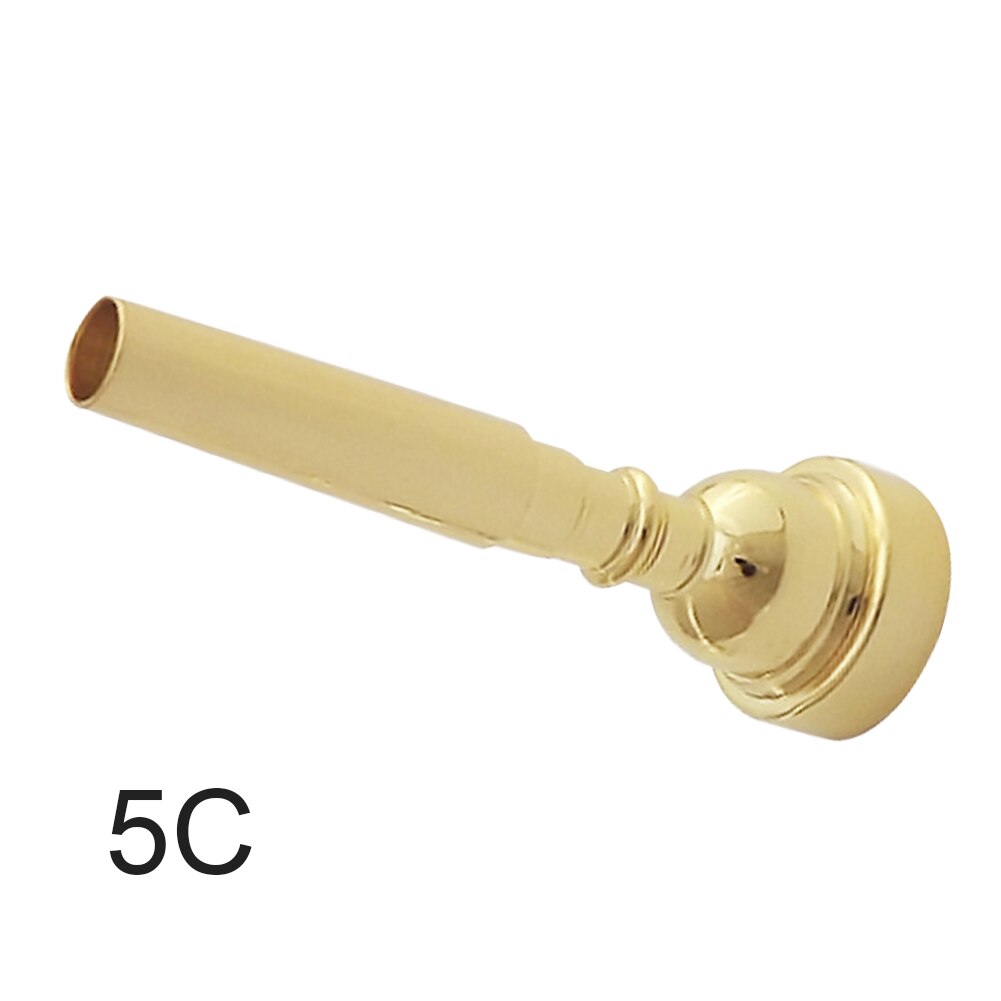 Nybegynder praktisk glat diskant bærbar erstatning praksis trompet mundstykke 3c 5c 7c messing musikalsk tilbehør: Guld 5c