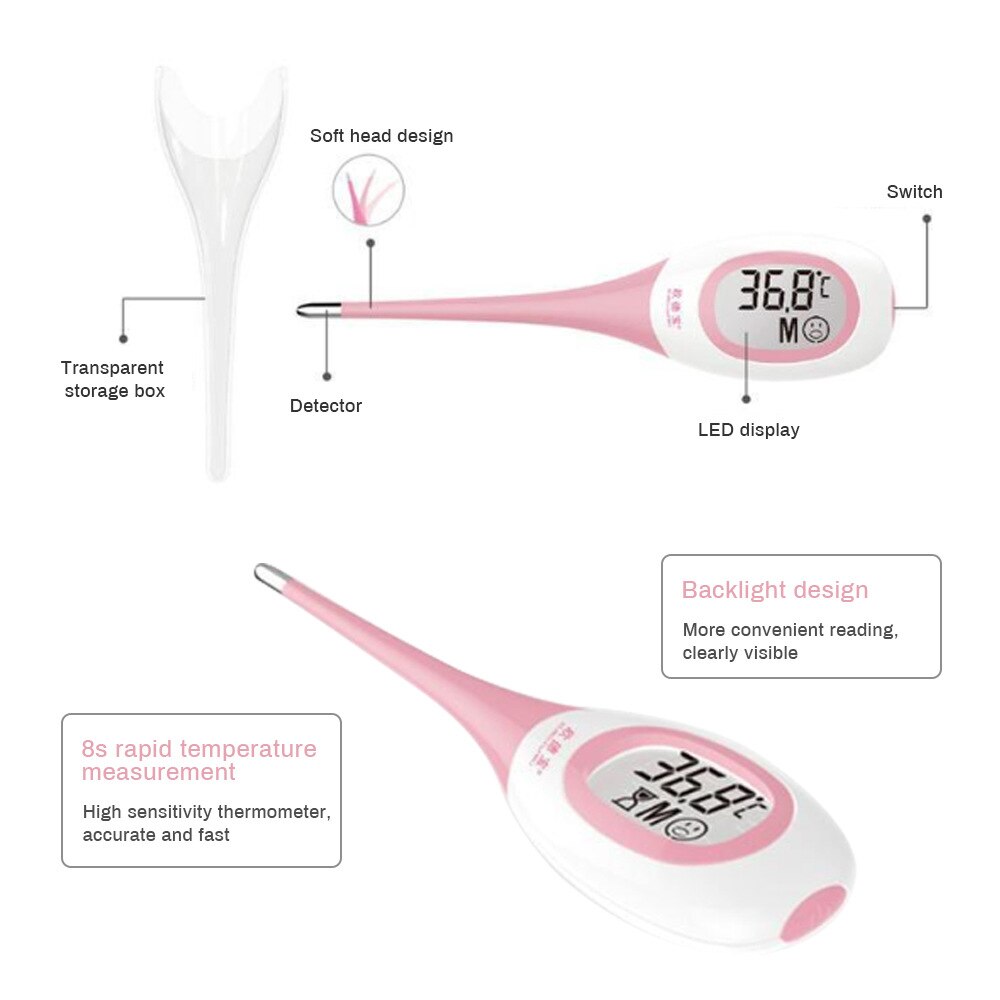 Digital Electronic Thermometer LCD Large Screen Display Accurate Clear Safe Portable Thermometer