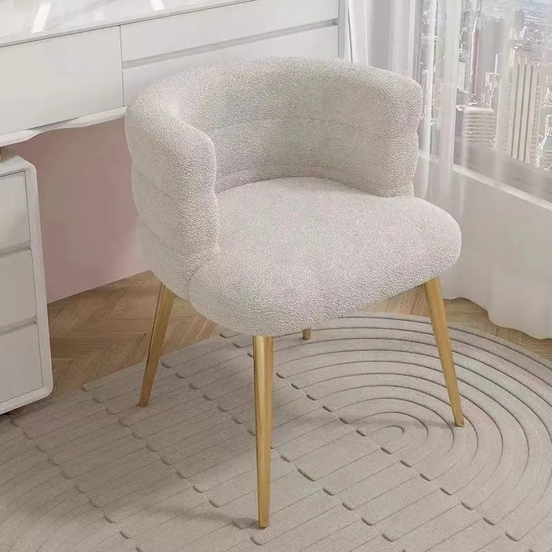 Nordisk chaiselong enkelt doven sofa stol makeup stol uld fløjl soveværelse stue garderobe kommode stole toiletbordsstole: Grøn