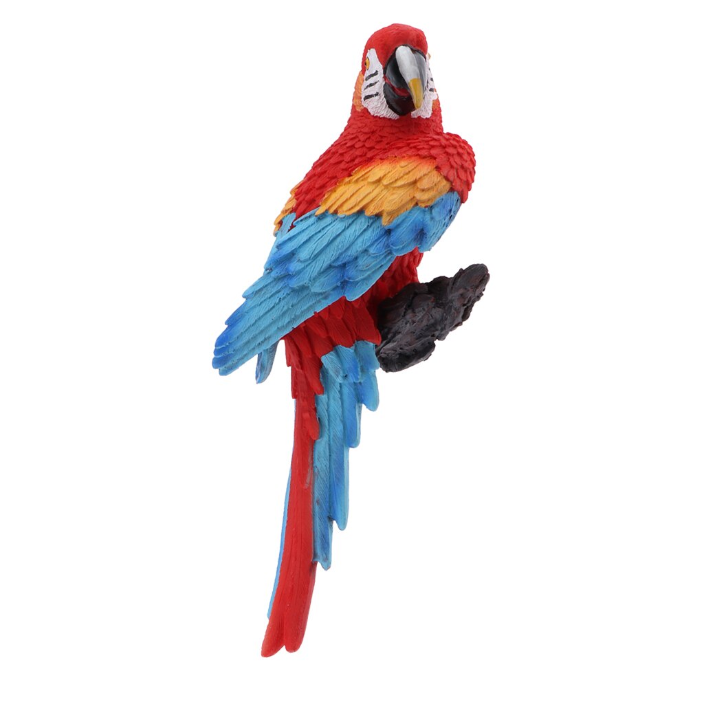 Hand Painted Yellow Parakeet Figurine – Set Of 2 – Poly Stone Parrot Lover Sculpture, Arts & Crafts Style