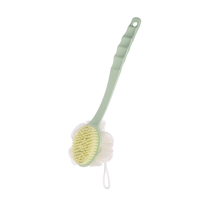 Long-handled Soft Hair Bathing Back Scrubbing Brush Scrubbing Artifact Bath Brush Scrubbing Towel Household Bathroom Supplies: Double-sided green