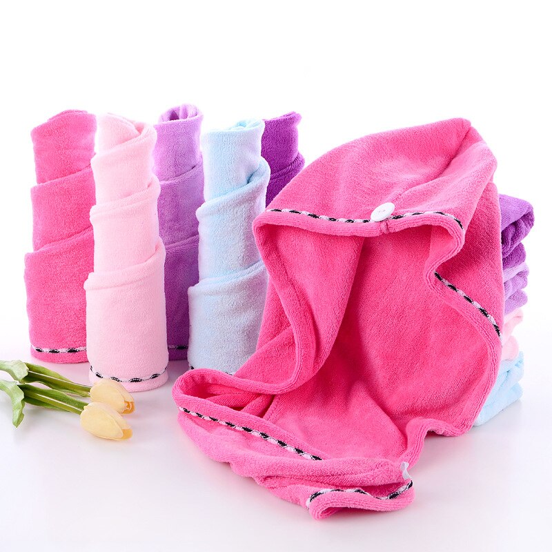 Serviette absorbante en microfibre pour cheveux secs, chapeau Turban épais pour envelopper la tête, outil de bain