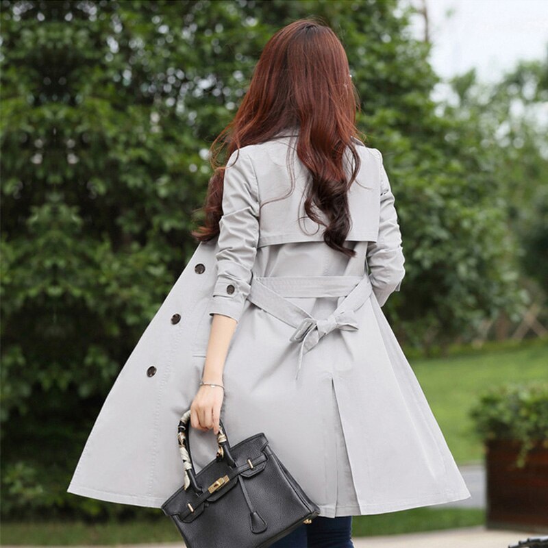 Trench-Coat printemps kaki pour femmes, Streetwear col rabattu coupe-vent, manteau croisé femme grande taille XXXL,