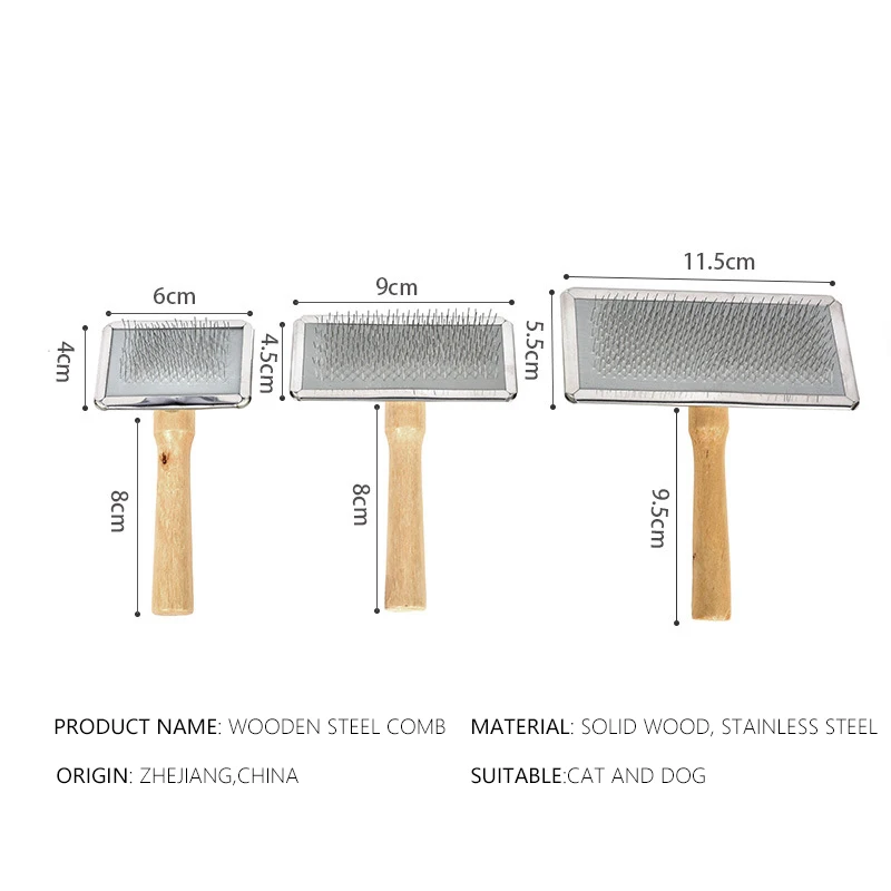 Hundehårfjerningsbørste kjæledyr katt stellebørste tre valp store hundekammer kjæledyr loppekam hund røytingskam katteutstyr